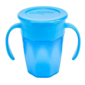 Vaso De Transicion Sin Boquilla Dr Browns 360° 7oz/200ml 6m+ Color Azul