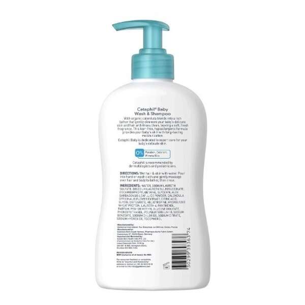 Cetaphil Baby Wash And Shampoo 399ml Organic Jabón Líquido - Image 3