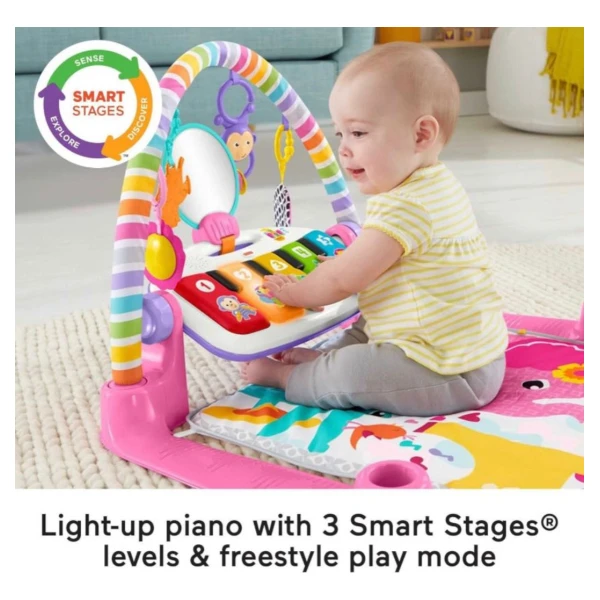 Fisher Price Deluxe Pataditas Piano Gimnasio Musical Bebe Color Rosa - Image 5