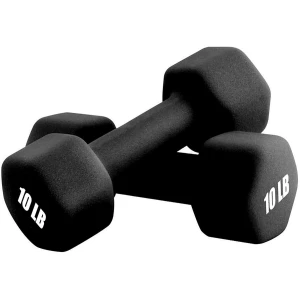 Mancuernas De Neopreno 10 Lb, Antideslizantes, Forma Hexagon Color Negro