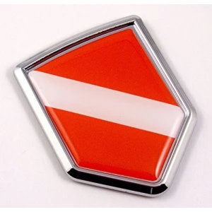 Car Cromado Calcomanias Cbshddive Bandera De Buceo Diver Buc