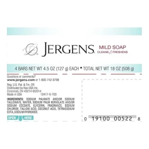 Jergens Jabón Suave Ligeramente Perfumado, Todo Tipo De Piel - Image 3