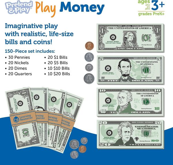 Learning Resources Dinero Ficticio Para Niños 150 Piezas. Color Varios - Image 5
