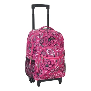 Rockland, Maleta Bolso De Viaje 17pulgada Con Ruedas Bandana Color Fucsia
