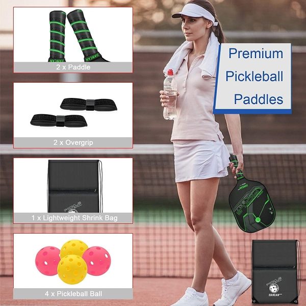 Juego D 2 Raqueta D Grafito P Pickleball, 4 Bolas Pickleball - Image 5
