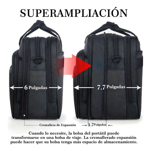 Maletín Portafolio Para Laptop De 17 In Hombre Impermeable Ytonet 108500blk Negro - Image 4