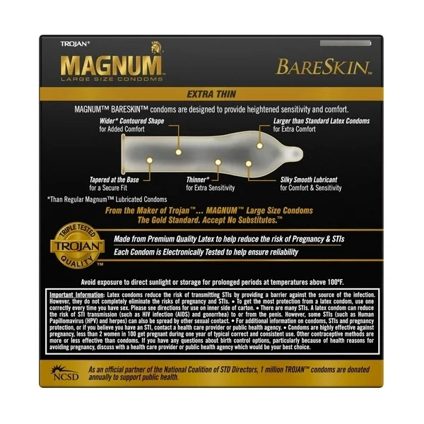 Condones Trojan Magnum L Bareskin Piel Desnuda Grande 24 Pz - Image 4