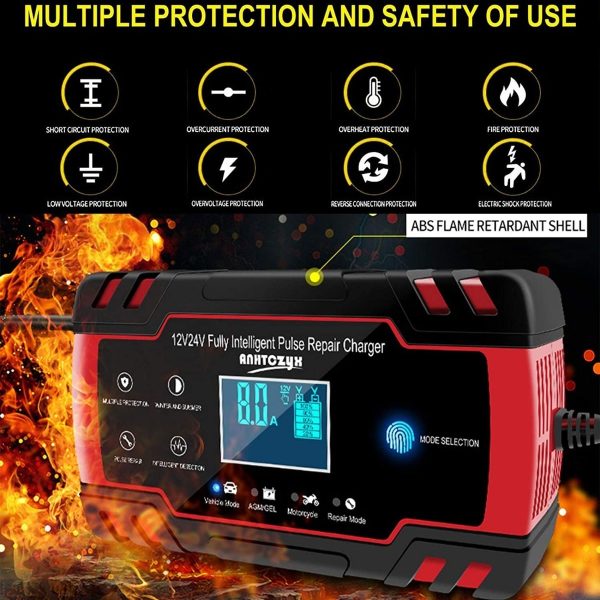 Cargador Batería Para Coche, 12 V/8 A, 24 V/4 A, Inteligente - Image 5