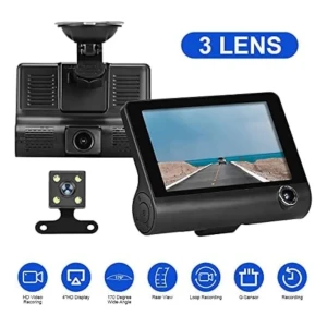 Gnolkee Dashcam Con 3 Cámaras, Grabadora De Conducción J503 - Image 2