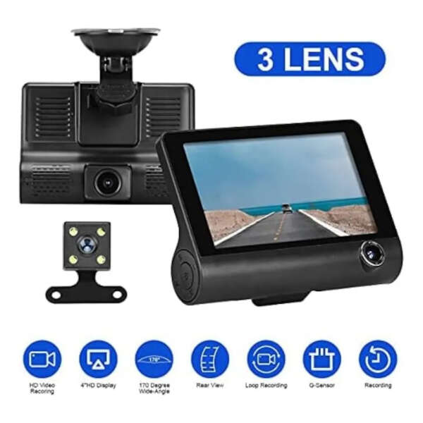 Gnolkee Dashcam Con 3 Cámaras, Grabadora De Conducción J503 - Image 2