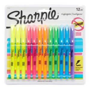 Sharpie Marcador Tipo Resaltador, Subrayador 12 Unid