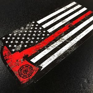 Estrella Solitaria Firma Bombero Americano Hacha Roja Adhesi - Image 2