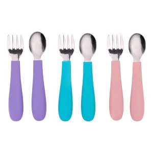 Weesprout Utensilios Para Niños De Acero Inoxidable Color Violeta