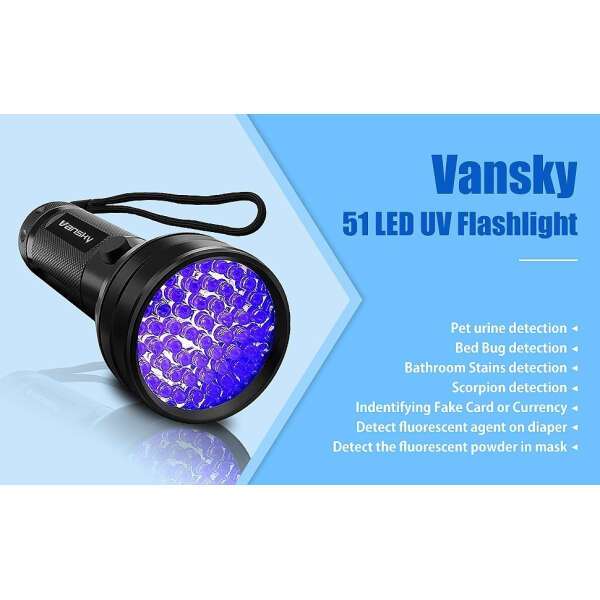 Linterna Luz Negra Uv Para Detección Orina Mascotas Vansky Color De La Linterna Negro - Image 2
