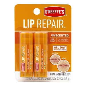 O'keeffe's Bálsamo Labial Sin Perfume, Labios Secos Pack 2