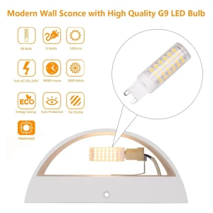 Aipsun- Luces De Pared Para Interiores Con Cableado 2pzas Color Blanco - Image 3