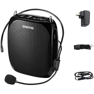 Zoweetek Mini Amplificador De Voz Recargable Con Microfono Color Negro
