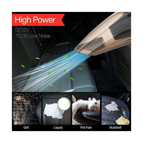 Aspirador Coche Con Luz Led 7500pa 12v 16.4ft Cable Portátil Color Rojo - Image 3