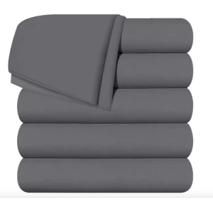Utopia Ropa De Cama 6 Sabanas Mate Resistentes A Las Arrugas Color Gris Diseño De La Tela Liso