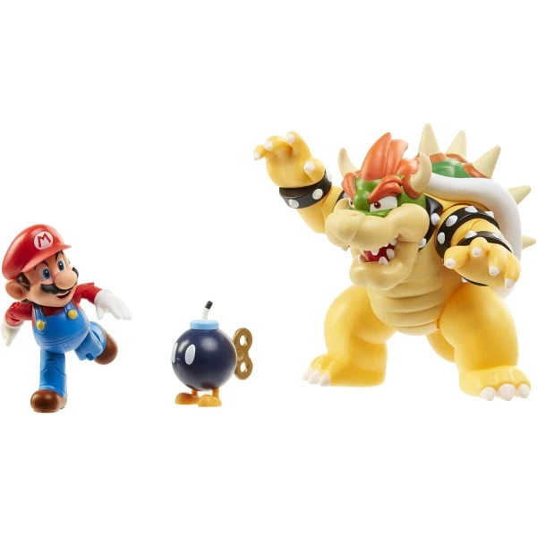 Set De Figuras Diorama Mario Vs Bowser + Bob-omb (nintendo) - Image 2