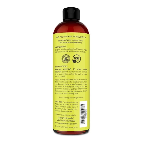 Gel Orgánico Aloe Vera De Tamaño De 12 Oz 100% Sin Xantano - Image 5