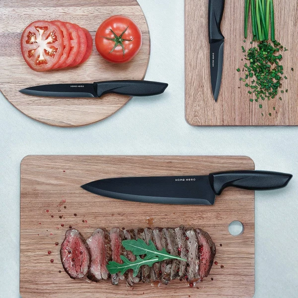 Cuchillos De Cocina Home Hero, De Acero Inoxidable, Con Bloq - Image 2