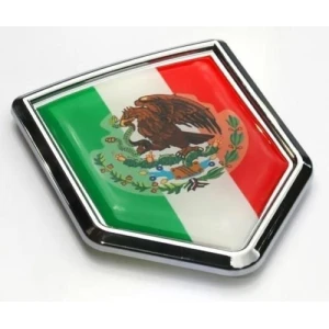 Coche Cromado Calcomanias Cbshd134 México Bandera Mexicana