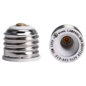 Jackyled Adaptador Socket E26/e27 A E12 Pack De 2 Piezas Color Gris