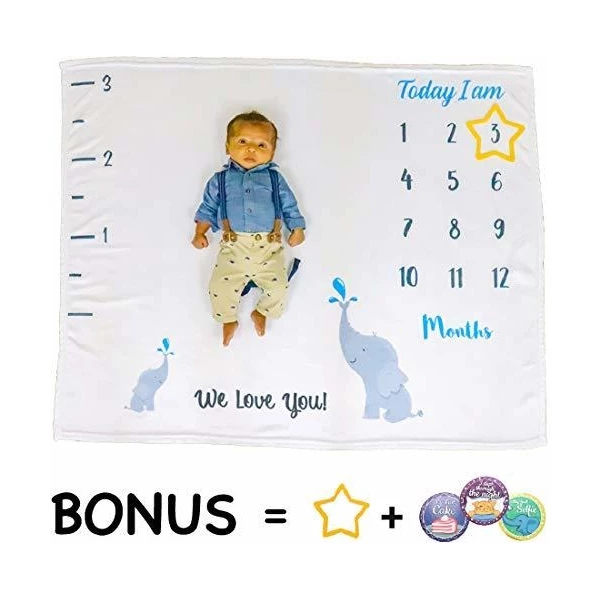 Manta De Vellon Infantil Para Bebes, Mensual, 48 X 40 | Ador - Image 5