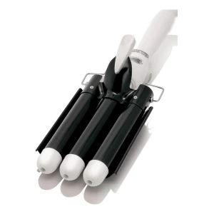 Plancha Profesional De Ceramica Para Cabello Ondas De Sirena Color Negro
