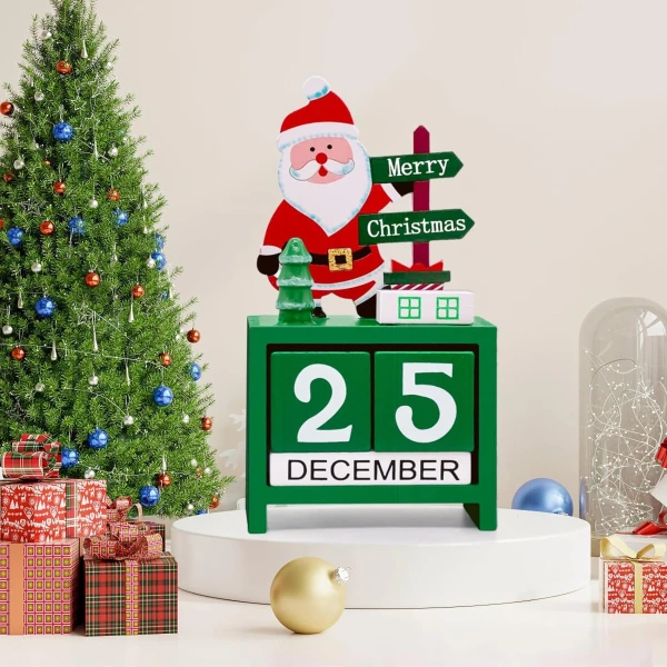 Calendario De Adviento De Cuenta Regresiva De Navidad 2023 Color Verde - Image 4