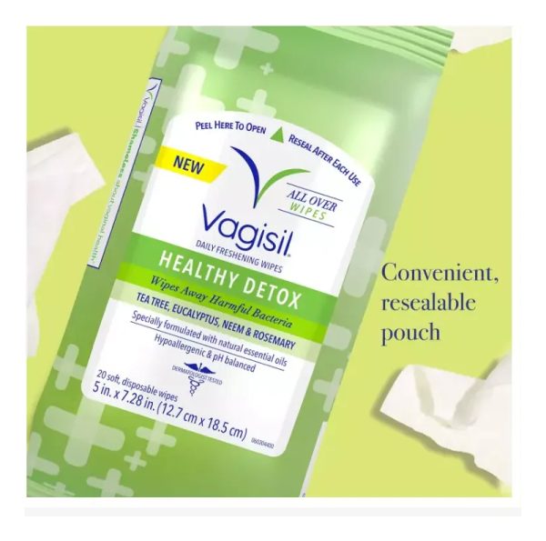 Vagisil, Toallitas Íntimas Femeninas Healthy Detox 60 Unid. - Image 5