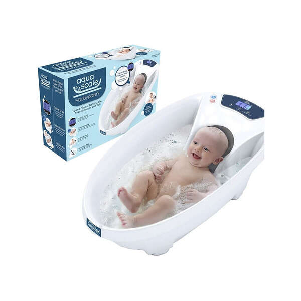 Bañera Para Bebe 3 En 1 Aquascale Baby Patent Tina Unisex Color Blanco - Image 4