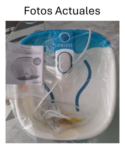 Hidromasajeadora De Pies Homedics Bubble Con Piedra Pomez Color Blanco Y Azul - Image 2