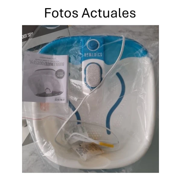 Hidromasajeadora De Pies Homedics Bubble Con Piedra Pomez Color Blanco Y Azul - Image 2