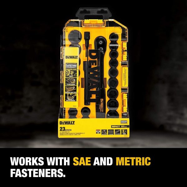 Set De 23 Piezas De Llaves Tubo De 1/2 Impacto. Dewalt Caja - Image 4