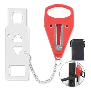 Cerradura De Seguridad Para Puertas Portátil Para Viajes Color Rojo