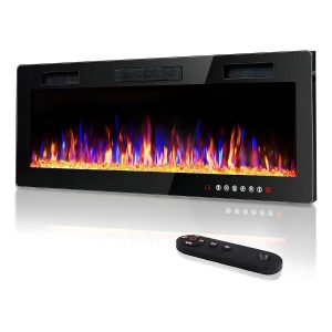 Vitesse Chimenea Eléctrica, 60 , Multicolor, Pantalla Tactil Color Negro