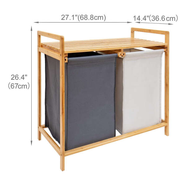 Comellow - Cesta Y Estante De Bambú Para Ropa Sucia - Image 5