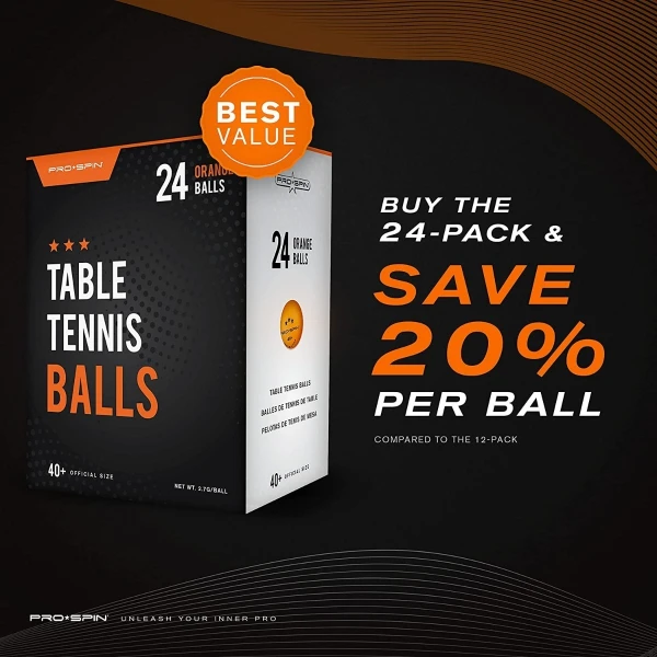 Pelotas De Ping Pong Naranja, Pro-spin, 3 Estrellas Caja 24. - Image 3