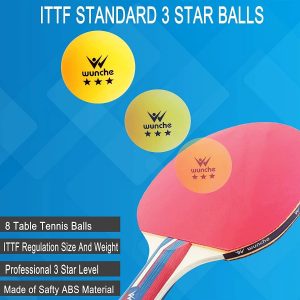 Juego De 4 Raquetas De Ping Pong. 8 Pelotas Y Funda, Wunche. - Image 5