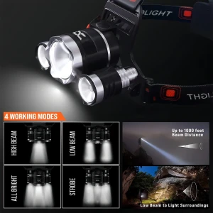 Linterna Frontal Led Recargable Usb, De Cabeza De Senderismo - Image 3