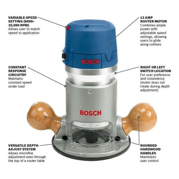 Router Bosch 1617 Evs 127v Con 2 Pinzas 1/4 Y 1/2 - Image 3