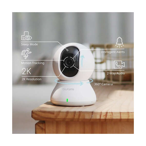Camara Seguridad 2k, Blurams Baby Monitor Dog, Alexa Google Color Blanco - Image 5