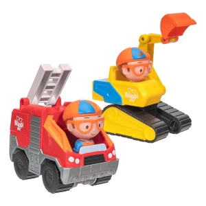 Jazwares Mini Vehículos Blippi,varios Packs Para Seleccionar Color Excavadora Y Camión De Bomberos