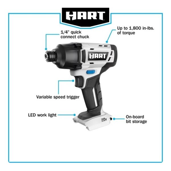 Hart Kit Taladro Destornillador De Impacto Inalámbrico 20v - Image 3