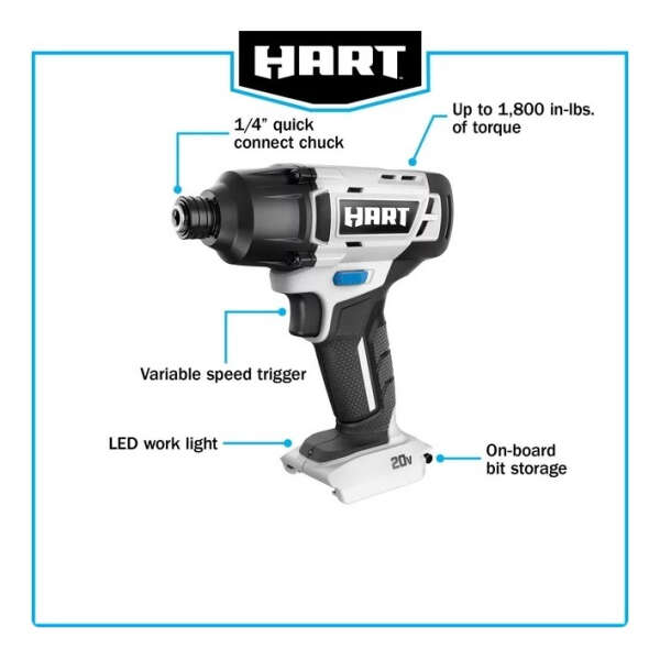 Hart Kit Taladro Destornillador De Impacto Inalámbrico 20v - Image 3