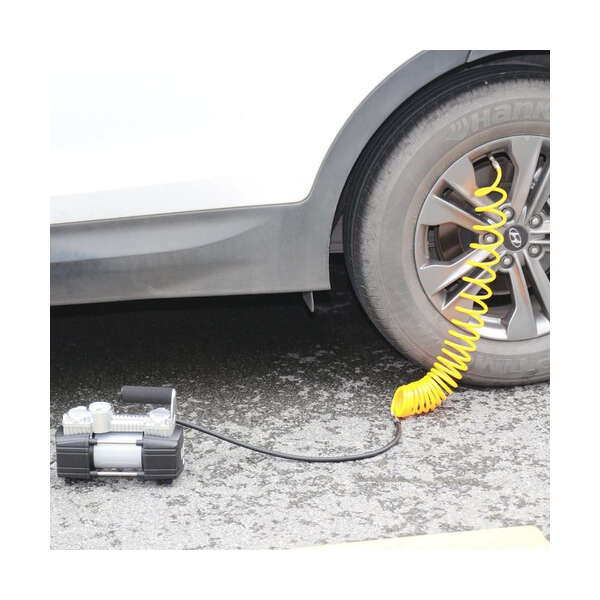 Tirewell 12v Neumático Inflador, Pesado Bomba Doble Cilindro Color Negro - Image 3