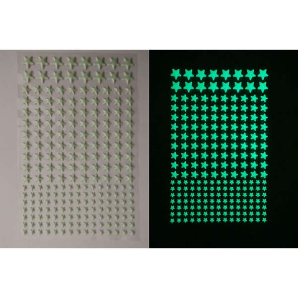Calcomanías De Estrellas 3d Brillan En La Oscuridad 633 Pzas Color Blanco Forma Estrella - Image 3