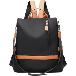 Go-done - Bolso De Dama Acabado De Los Herrajes Negro Color Negro Correa De Hombro Marrón Diseño De La Tela Liso